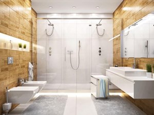 Bañeira de hidromasaxe ou ducha a ras de chan? Vantaxes e desvantaxes